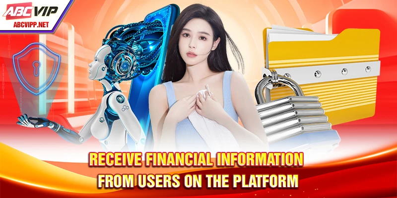 Receive financial information from users on the platform